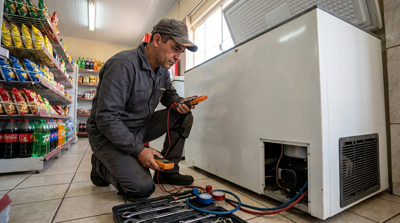 Reparo na placa eletrônica do freezer em Cascavel‑PR